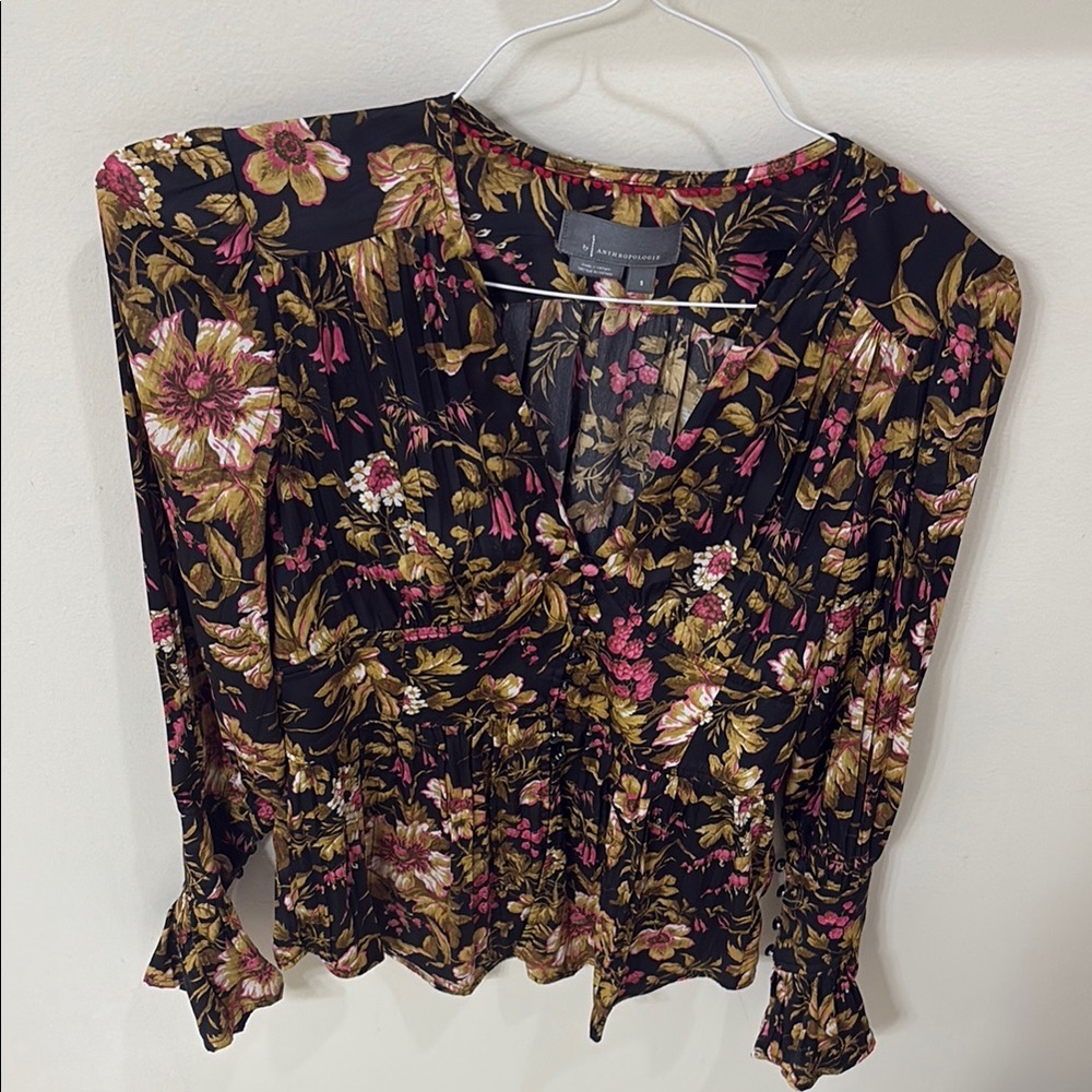 Anthropologie Deep-V Tunic Blouse